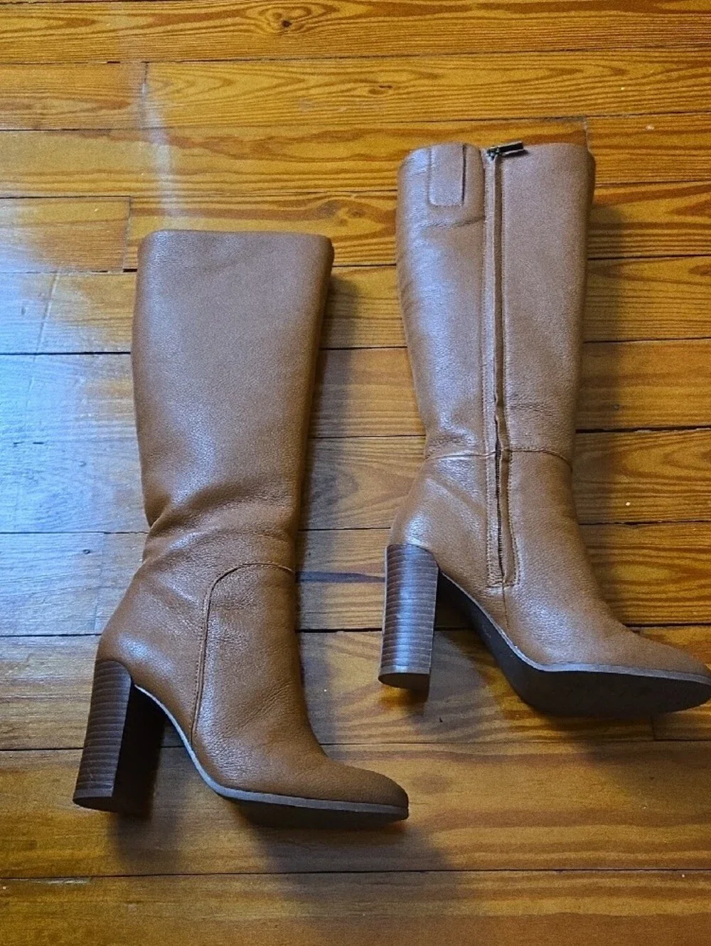 Kenneth Cole Tall Brown Over-the-Knee Block Heel Boots